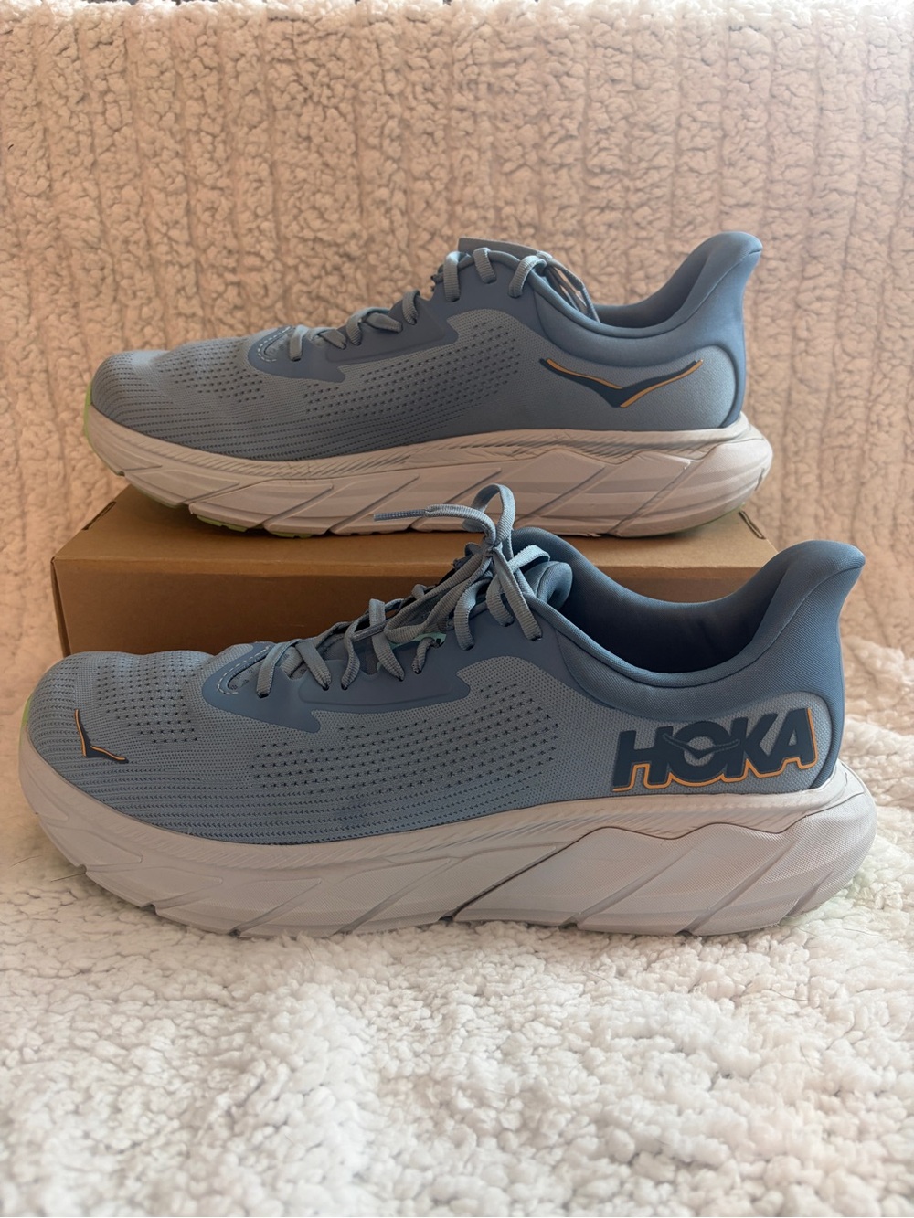 Hoka Men’s Sky Blue Athletic Running Shoes with White Sole